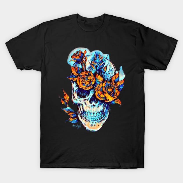 Skull Flowers T-Shirt by Lees Tees